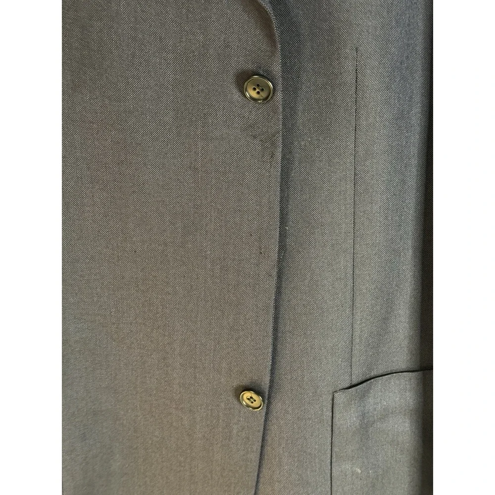 Lennox Italian Silk Wool Blazer 48L Gray Made‎ in Italy Mod Repair Button Incl